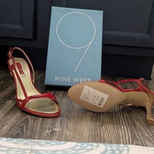 Nine West Vibrant Red Slingback Sandals